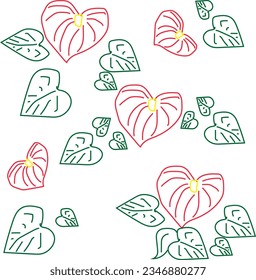 For those who love the Anthurium plant, we have modern and deconstructed art with this theme