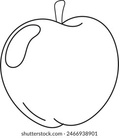 para aquellos de ustedes que están buscando materiales para hacer libros para colorear para niños. Esta imagen es adecuada para usted. una manzana simple