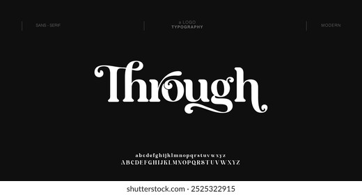 Though Creative modern technology alphabet fonts. Abstract typography urban sport, techno, fashion, digital, future creative logo font. vector illustration