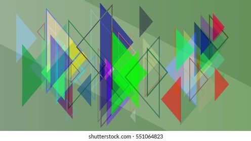 thought around vivid picture, emblematic arrangement over geometric vector background