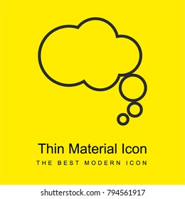 Thought bubble bright yellow material minimal icon or logo design
