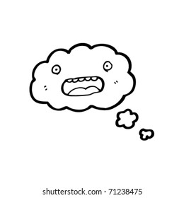 personaje de caricatura de burbuja de pensamiento