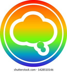 icono circular de burbuja de pensamiento con acabado degradado de arco iris