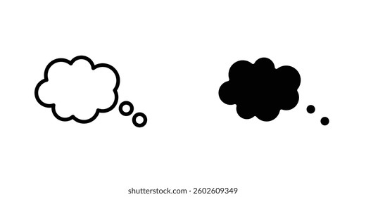 Thought bubble flat Icons in line outline and flat solid style on white background