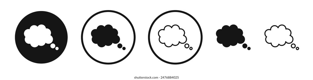 Conjunto de iconos de línea plana Thought Bubble.