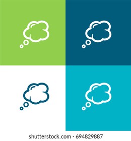 Thought bubble green and blue material color minimal icon or logo design
