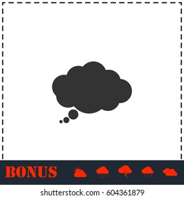 Thought bubble icon flat. Simple vector symbol and bonus icon
