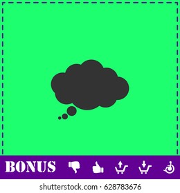 Thought bubble icon flat. Simple vector symbol and bonus icon