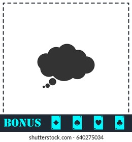 Thought bubble icon flat. Simple vector symbol and bonus icon