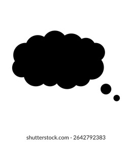 Thought Bubble Icon – Minimalist Black and White Thinking Symbol.