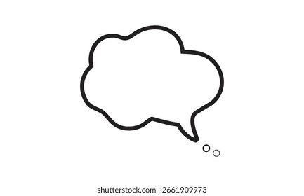 Thought Bubble Icon – Outline Style | Idea, Thinking, Conversation, Communication Symbol