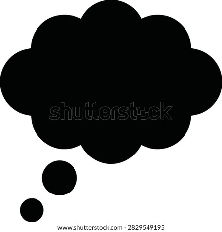 Thought bubble icon, representing thinking, ideas, communication, and brainstorming, vector illustration.