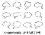 Thought bubble icon set, Cloud speech bubbles collection. Empty thought cloud. Vector illustration