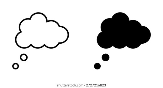 Conjunto de iconos de burbuja de pensamiento. Símbolo aislado fondo blanco. Ilustración vectorial. color editable.
