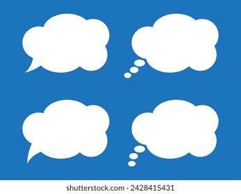 Thought bubble icon, thinking cloud vector icon for apps and websites. Set of speech bubbles. Speak bubble text, cartoon chatting box, message box.