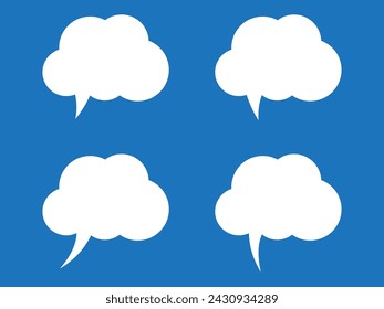 Thought bubble icon, thinking cloud vector icon for apps and websites. Set of speech bubbles. Speak bubble text, cartoon chatting box, message box.