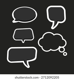 Icono de línea de burbuja de pensamiento. Burbuja de discurso o pensamiento, nube de comunicación vacía. Conjunto de Elementos de diseño de Vector. Movimiento expandido