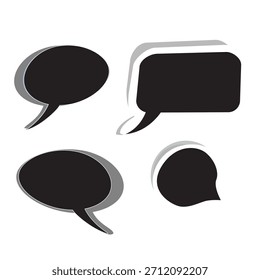 Icono de línea de burbuja de pensamiento. Burbuja de discurso o pensamiento, nube de comunicación vacía. Conjunto de Elementos de diseño de Vector. Movimiento expandido