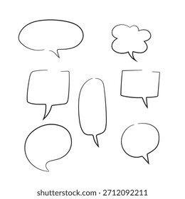 Icono de línea de burbuja de pensamiento. Burbuja de discurso o pensamiento, nube de comunicación vacía. Conjunto de Elementos de diseño de Vector. Movimiento expandido