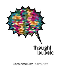 thought bubble over white background vector illustration 