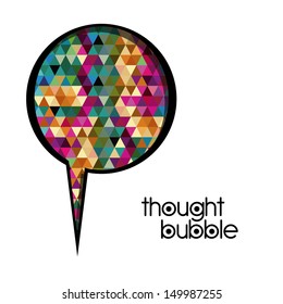 thought bubble over white background vector illustration 