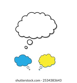 thought bubble set simple and color ful