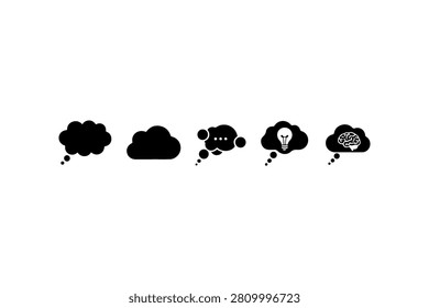 Thought Bubble Silhouette Vector Collection Set