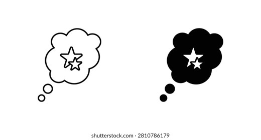 A thought bubble with a star symbol representing memorable experiences and lasting impressions.