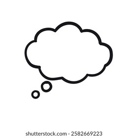 Thought bubble thinking cloud line art vector icon for apps and websites
