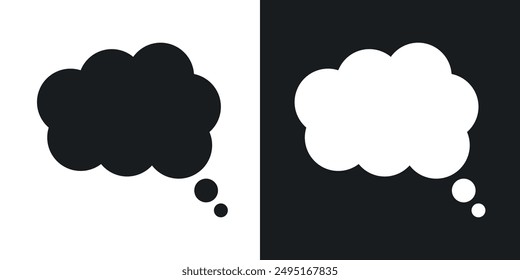 Thought bubble vector icon set in solid style.