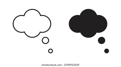 Thought bubble vector line icon illustration collection.