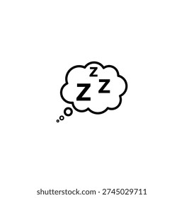 A thought bubble with Zs symbolizing sleep or dreaming in a simple illustration style