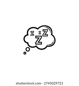 A thought bubble with Zs symbolizing sleep or dreaming in a simple illustration style