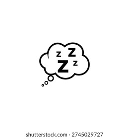 A thought bubble with Zs symbolizing sleep or dreaming in a simple illustration style