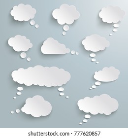 Thought bubbles on the gray background. Eps 10 vector file. - Shutterstock ID 777620857