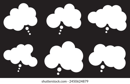 Thought bubbles. Think. Empty thought cloud. Vector illustration.  Creative thought balloon.