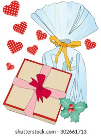 A thought Christmas made with love - Illustration symbolic representative of Christmas gifts made with love