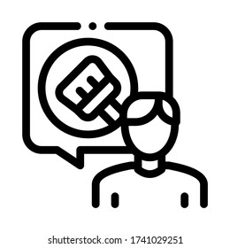 Denken Sie an die Reinigung Teppichsymbol Vektor. Denken Sie daran, Teppichschild zu reinigen. Kontursymbol