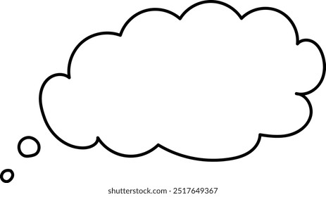 A thought cloud, a form for text. Cloud line art. 