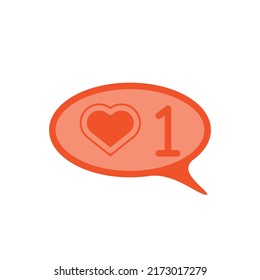 Thought cloud heart, vector drawing