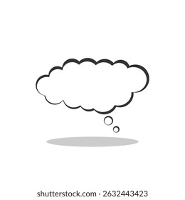 Thought cloud icon with shadow