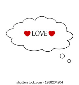 Thought cloud icon with text. Vector