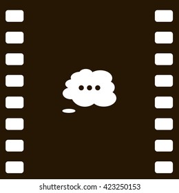 Thought cloud with lines flat vector icon 
