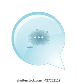 Thought cloud with lines flat vector icon 