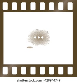 Thought cloud with lines flat vector icon 