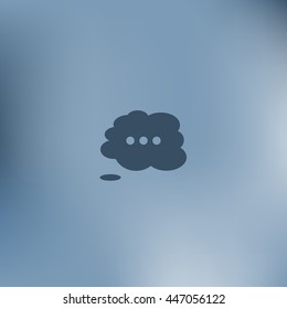 Thought cloud with lines flat vector icon 