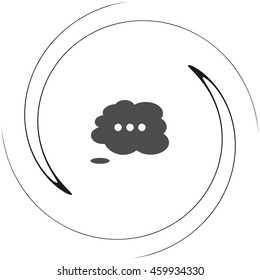 Thought cloud with lines flat vector icon 
