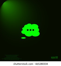 Thought cloud with lines flat vector icon 