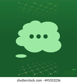 Thought cloud with lines flat vector icon 