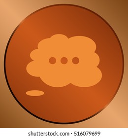 Thought cloud with lines flat vector icon 